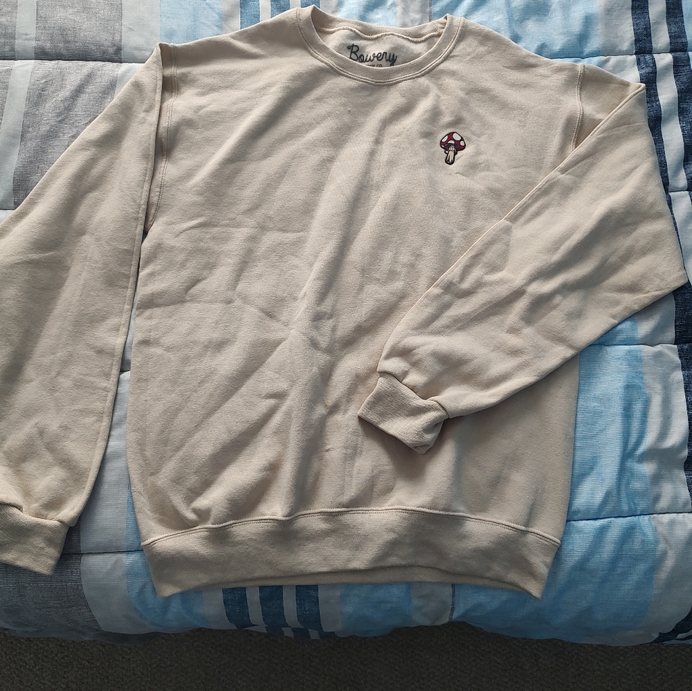 Men's Crewneck Sweater Small Beige